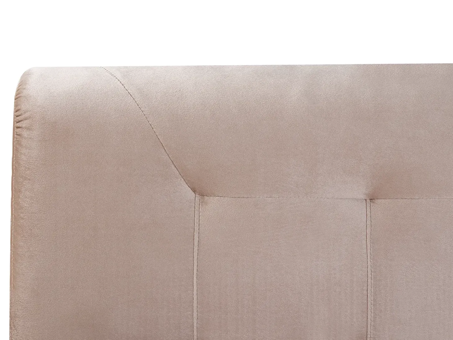 Outlet Łóżko kontynentalne Welur MARQUISE 180 x 200 cm Beżowy Łóżka Tapicerowane|Łóżka Podwójne