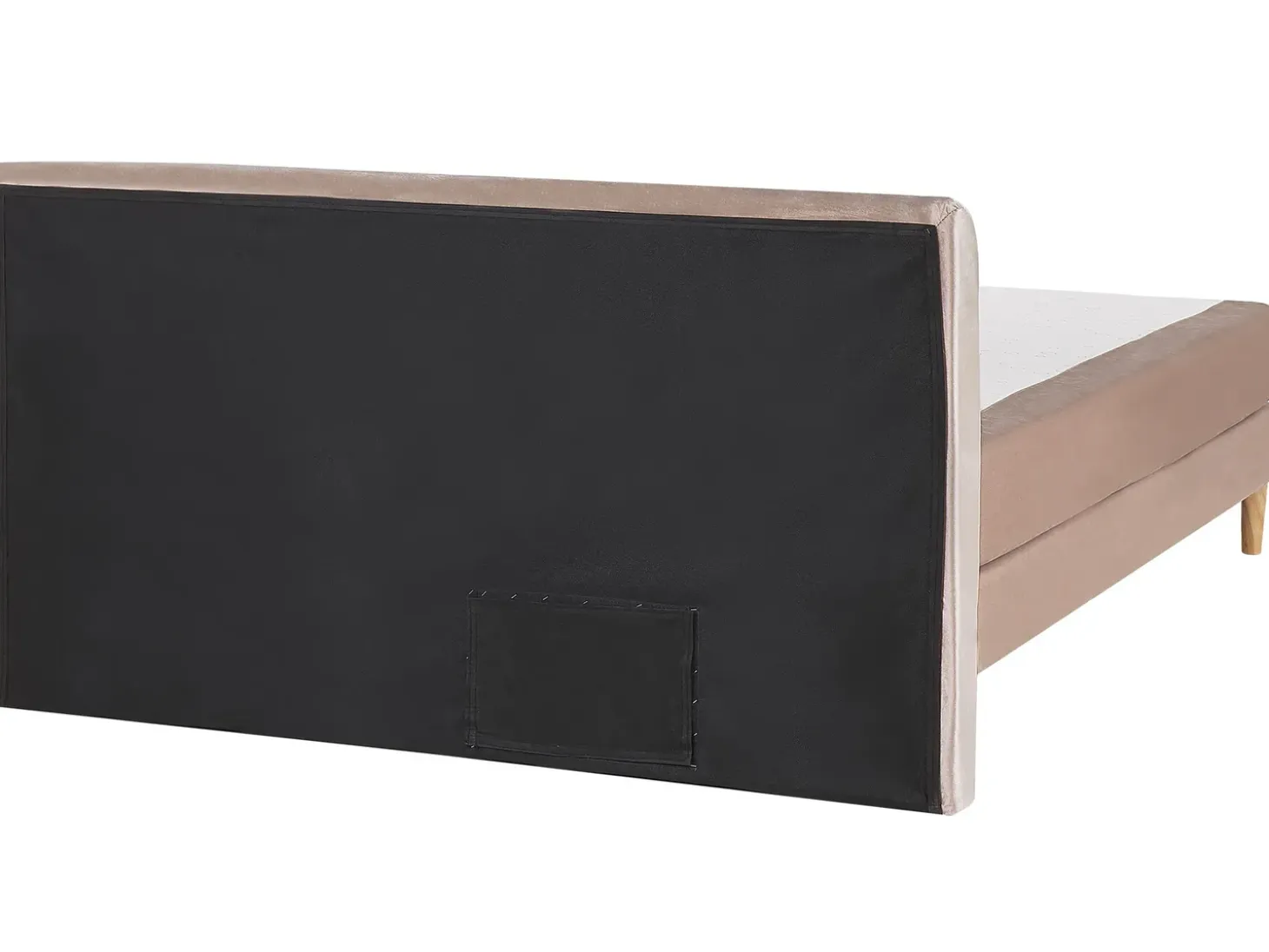 Outlet Łóżko kontynentalne Welur MARQUISE 180 x 200 cm Beżowy Łóżka Tapicerowane|Łóżka Podwójne