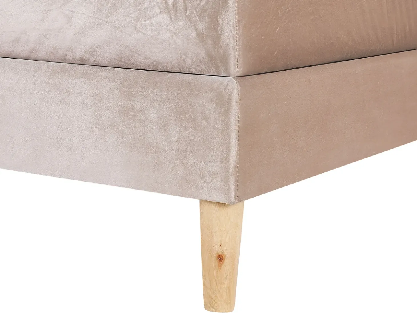 Outlet Łóżko kontynentalne Welur MARQUISE 180 x 200 cm Beżowy Łóżka Tapicerowane|Łóżka Podwójne