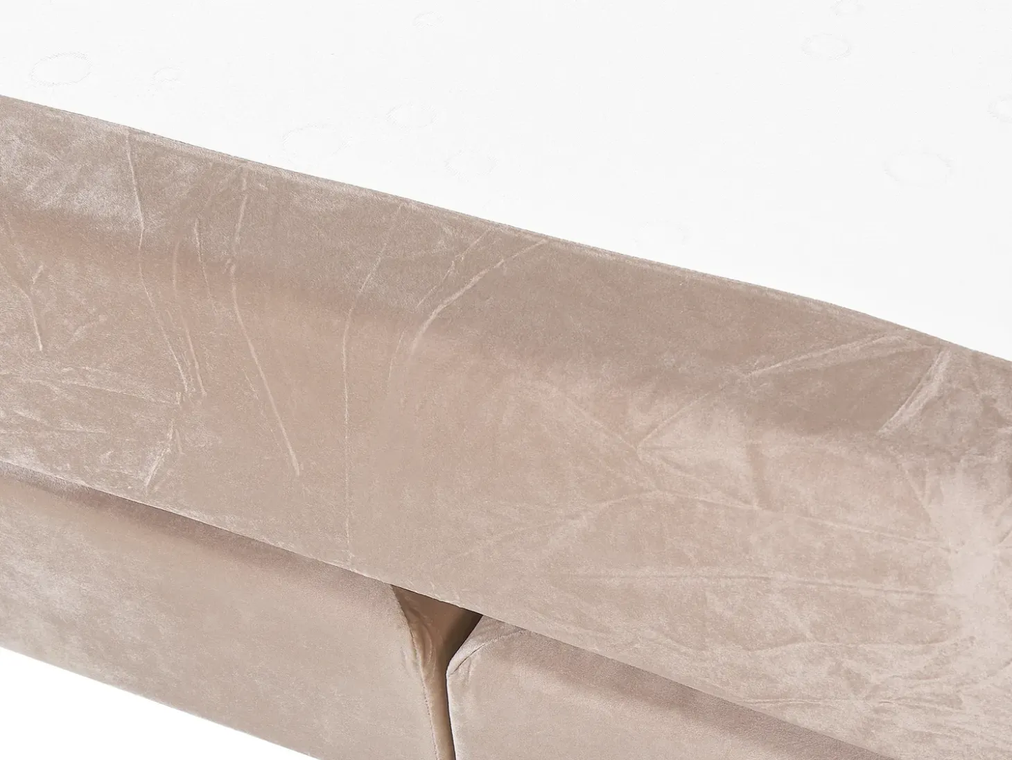 Outlet Łóżko kontynentalne Welur MARQUISE 180 x 200 cm Beżowy Łóżka Tapicerowane|Łóżka Podwójne