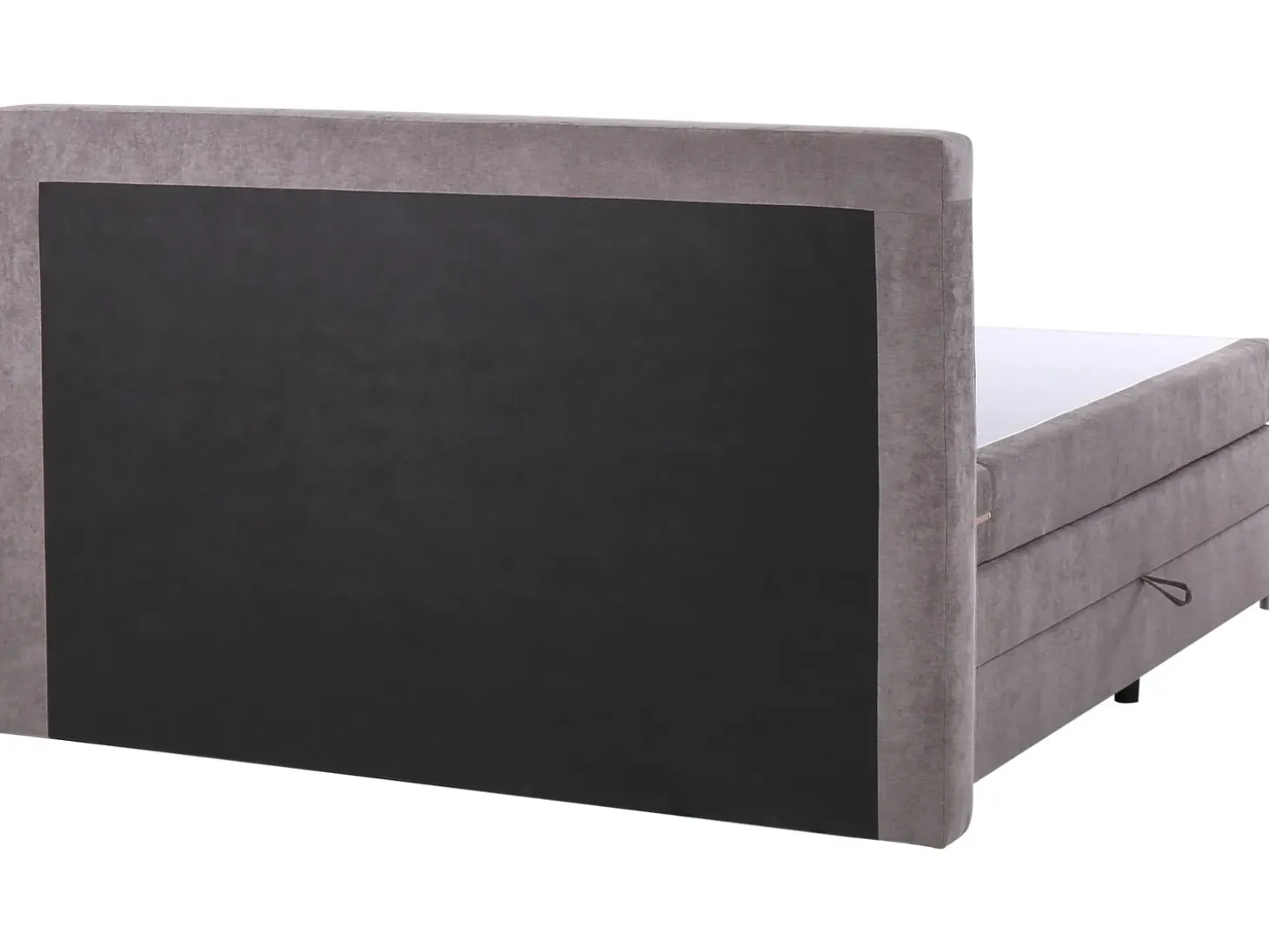 Outlet Łóżko kontynentalne z pojemnikiem MINISTER Beżowoszary 180 x 200 cm Łóżka Z Pojemnikiem|Łóżka Tapicerowane