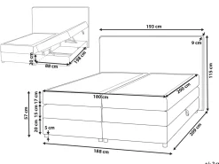 Outlet Łóżko kontynentalne z pojemnikiem MINISTER Beżowoszary 180 x 200 cm Łóżka Z Pojemnikiem|Łóżka Tapicerowane