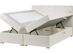 Hot Łóżko kontynentalne z pojemnikiem ESQUIRE Złamana biel 180 x 200 cm Łóżka Z Pojemnikiem|Łóżka Tapicerowane