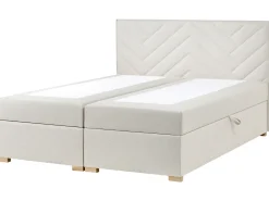 Hot Łóżko kontynentalne z pojemnikiem ESQUIRE Złamana biel 180 x 200 cm Łóżka Z Pojemnikiem|Łóżka Tapicerowane
