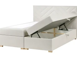 Hot Łóżko kontynentalne z pojemnikiem ESQUIRE Złamana biel 180 x 200 cm Łóżka Z Pojemnikiem|Łóżka Tapicerowane