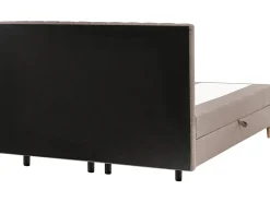 Best Łóżko kontynentalne z pojemnikiem OFFICER Beżowoszary 180 x 200 cm Łóżka Z Pojemnikiem|Łóżka Tapicerowane