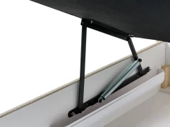 Clearance Łóżko kontynentalne z pojemnikiem MAJOR Beżowoszary 90 x 200 cm Łóżka Tapicerowane|Łóżka Kontynentalne