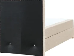 Clearance Łóżko kontynentalne z pojemnikiem MAJOR Beżowoszary 90 x 200 cm Łóżka Tapicerowane|Łóżka Kontynentalne