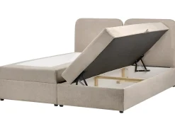 Clearance Łóżko kontynentalne z pojemnikiem CHANCELLOR Beżowoszary 180 x 200 cm Łóżka Z Pojemnikiem|Łóżka Tapicerowane