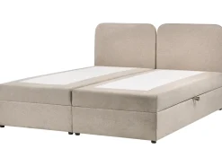 Clearance Łóżko kontynentalne z pojemnikiem CHANCELLOR Beżowoszary 180 x 200 cm Łóżka Z Pojemnikiem|Łóżka Tapicerowane