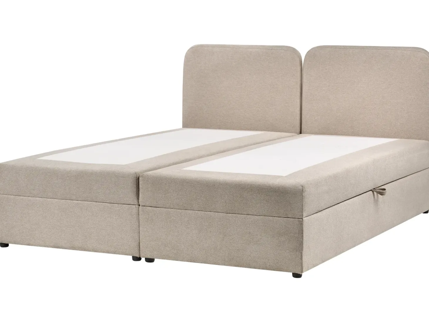 Clearance Łóżko kontynentalne z pojemnikiem CHANCELLOR Beżowoszary 180 x 200 cm Łóżka Z Pojemnikiem|Łóżka Tapicerowane