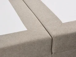Online Łóżko kontynentalne z pojemnikiem REGENT 180 x 200 cm Beżowoszary Łóżka Z Pojemnikiem|Łóżka Tapicerowane