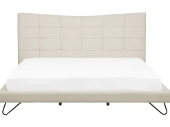 Sale Łóżko LANNION 180 x 200 cm Jasnobeżowy Łóżka Tapicerowane|Łóżka Podwójne