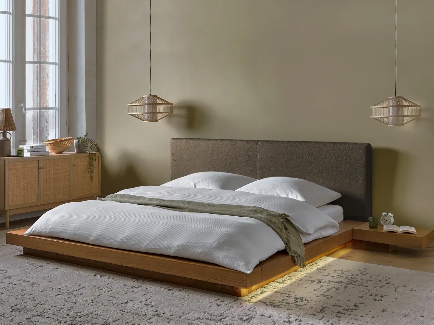 Boucle ZEN 180 x 200 cm Jesion naturalny Łóżka Podwójne|Wszystkie Łóżka