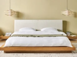 New Boucle ZEN 180 x 200 cm LED Jesion naturalny Łóżka Podwójne|Wszystkie Łóżka