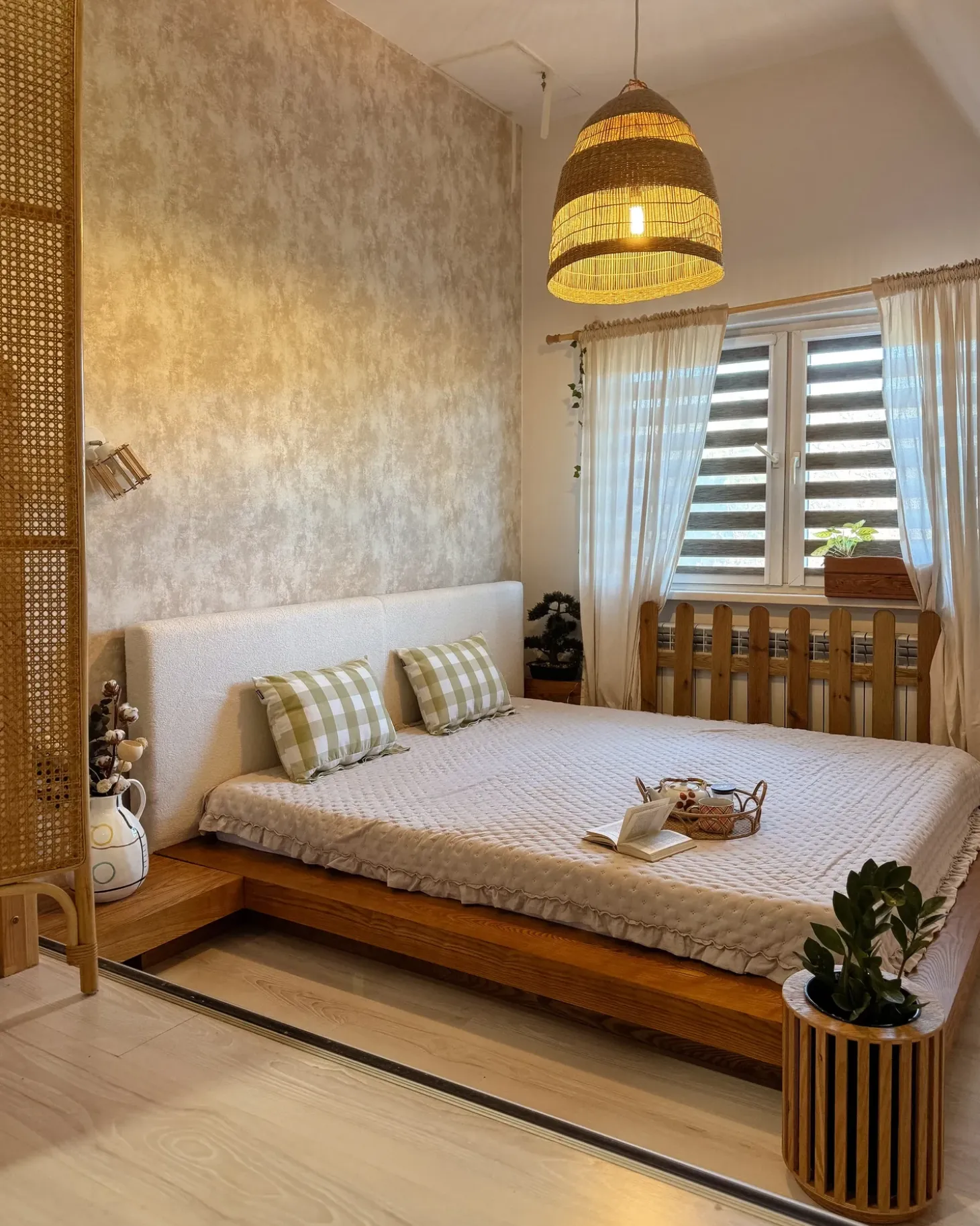 New Boucle ZEN 180 x 200 cm LED Jesion naturalny Łóżka Podwójne|Wszystkie Łóżka