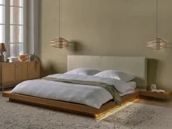 New Boucle ZEN 180 x 200 cm LED Jesion naturalny Łóżka Podwójne|Wszystkie Łóżka