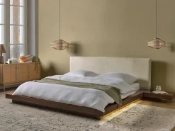 Discount Boucle ZEN 180 x 200 cm LED Jesion brązowy Łóżka Podwójne|Wszystkie Łóżka