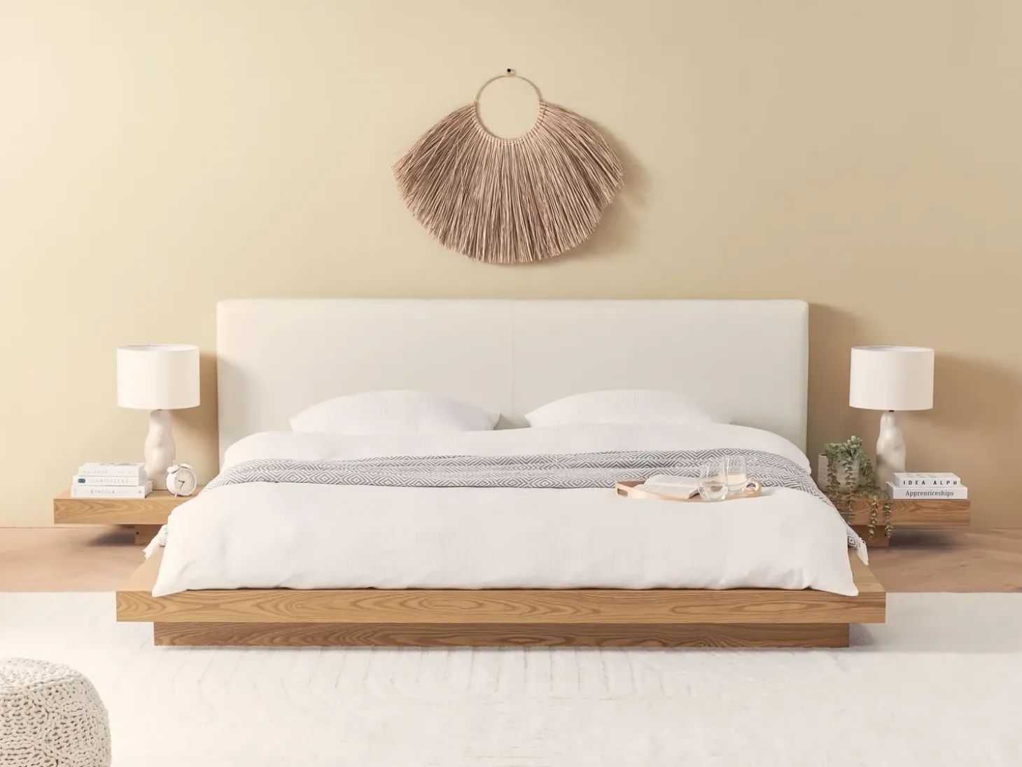 New Ekoskóra ZEN 180 x 200 cm Jesion naturalny Łóżka Podwójne|Wszystkie Łóżka