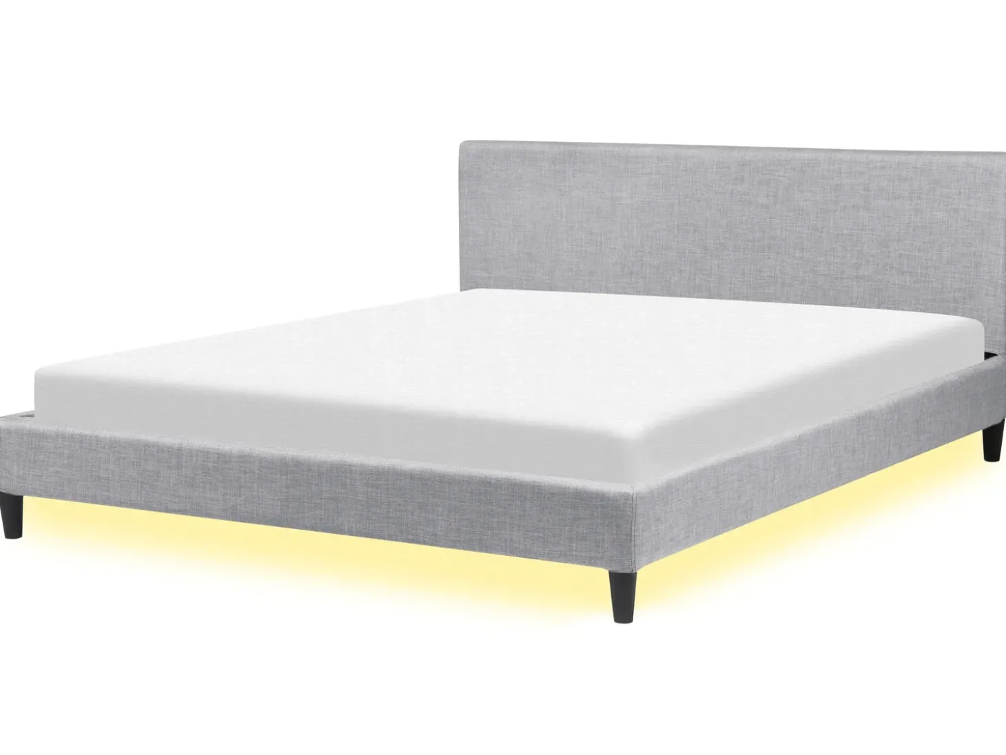 Hot Łóżko LED FITOU 180 x 200 cm Jasno Łóżka Tapicerowane|Łóżka Podwójne