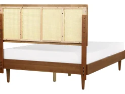 Rattan AURAY 140 x 200 cm Brązowy Łóżka Podwójne|Łóżka Rattanowe