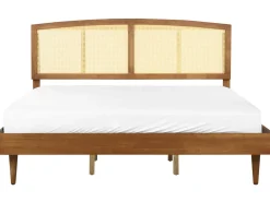 Clearance Rattan VARZY 180 x 200 cm Brązowy Łóżka Podwójne|Łóżka Rattanowe