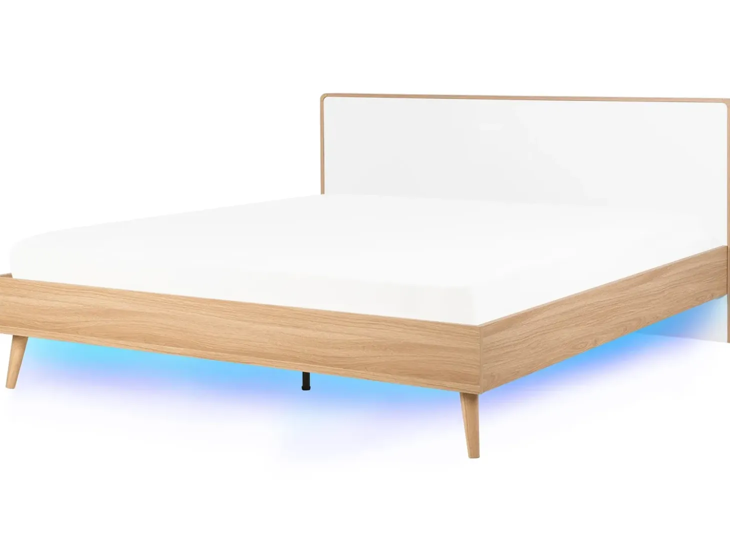 Hot Łóżko LED SERRIS 180 x 200 cm Jasnobrązowy Łóżka Podwójne|Wszystkie Łóżka