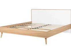 Hot Łóżko LED SERRIS 180 x 200 cm Jasnobrązowy Łóżka Podwójne|Wszystkie Łóżka