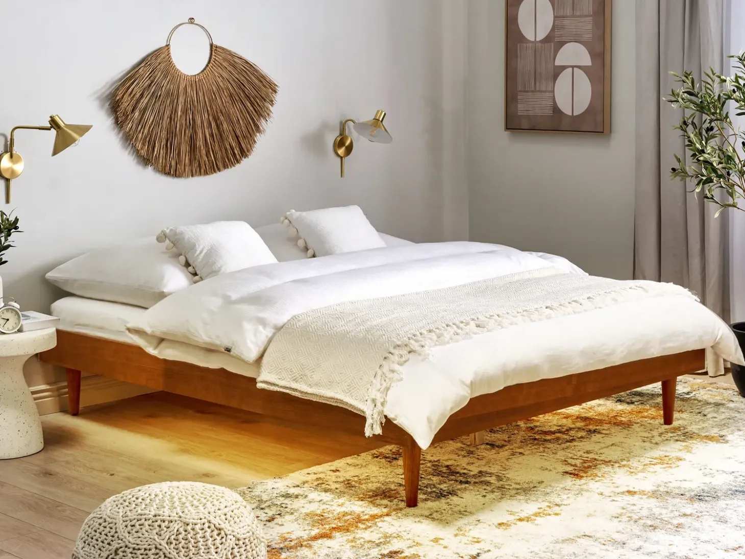 Outlet TOUCY 180 x 200 cm Jesion Łóżka Podwójne|Wszystkie Łóżka
