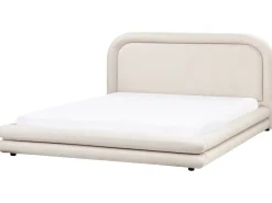 Sale Len syntetyczny LAVARDENS 180 x 200 cm Jasnobeżowy Łóżka Tapicerowane|Łóżka Podwójne