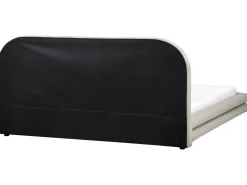 Discount Len syntetyczny LAVARDENS 180 x 200 cm Beżowoszary Łóżka Tapicerowane|Łóżka Podwójne
