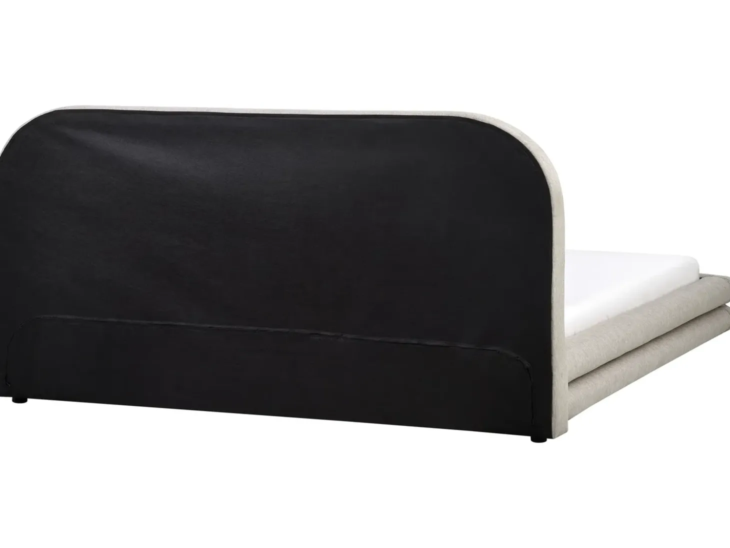 Discount Len syntetyczny LAVARDENS 180 x 200 cm Beżowoszary Łóżka Tapicerowane|Łóżka Podwójne