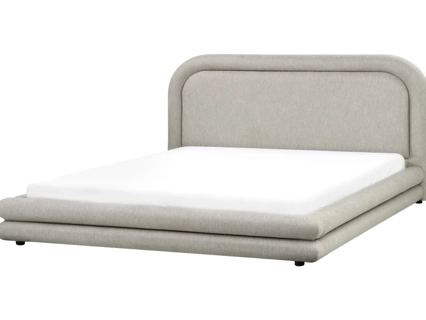 Discount Len syntetyczny LAVARDENS 180 x 200 cm Beżowoszary Łóżka Tapicerowane|Łóżka Podwójne
