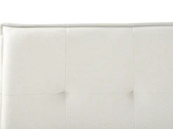 Len syntetyczny LESTRE 180 x 200 cm Złamana biel Łóżka Tapicerowane|Łóżka Podwójne