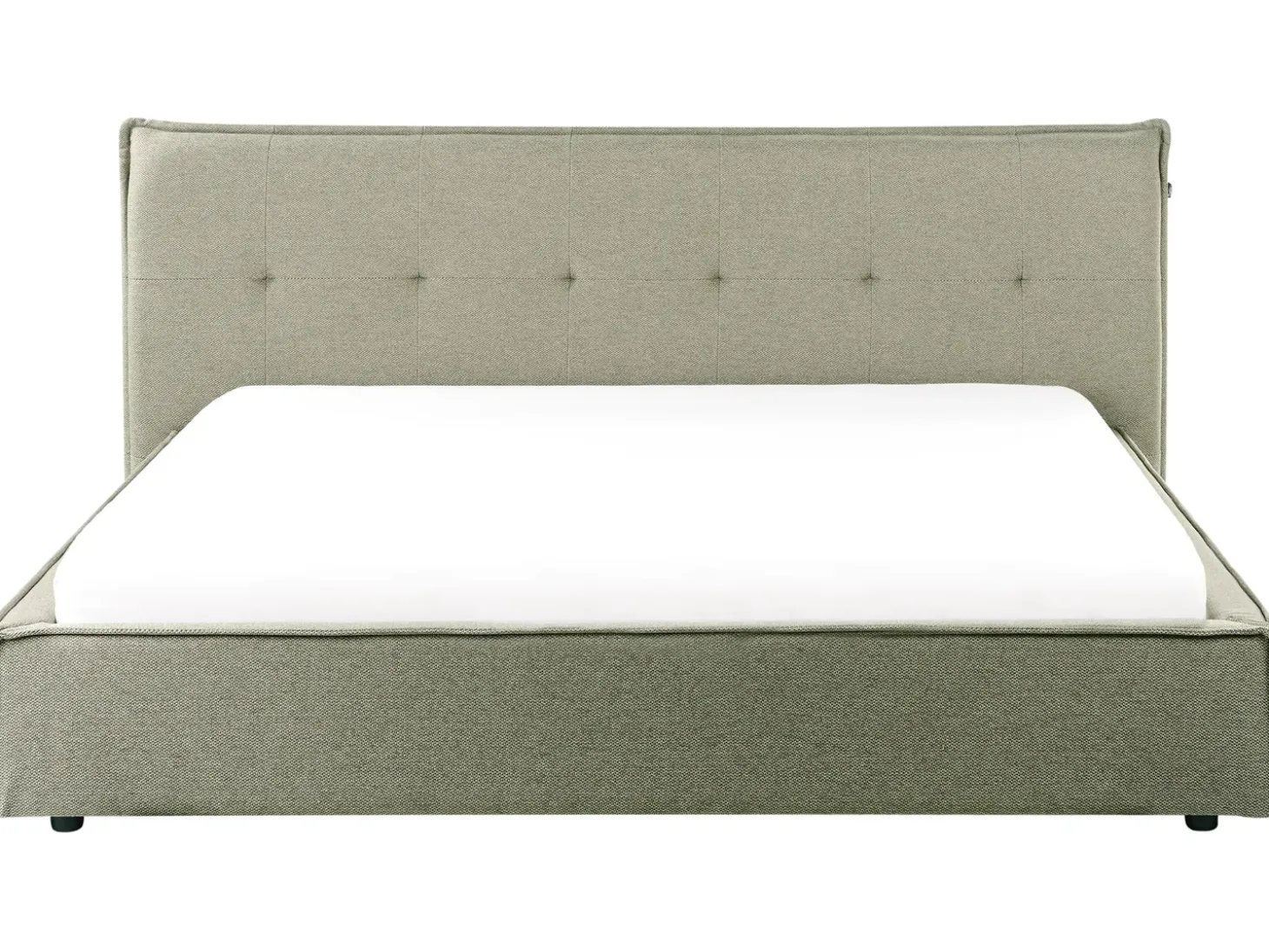 Outlet Len syntetyczny LESTRE 180 x 200 cm Zielony Łóżka Tapicerowane|Łóżka Podwójne