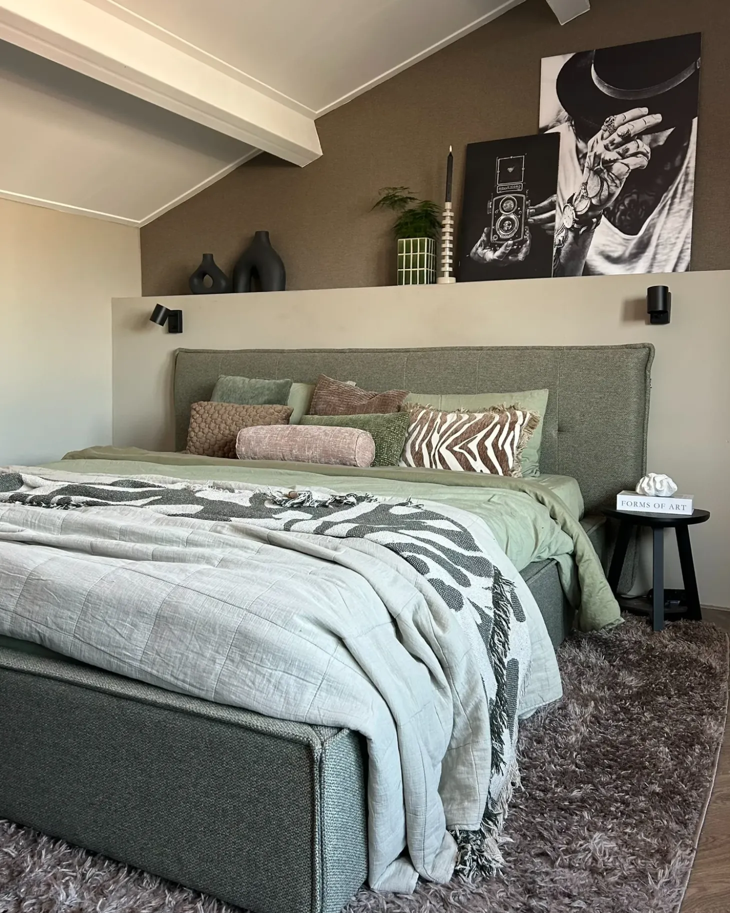Outlet Len syntetyczny LESTRE 180 x 200 cm Zielony Łóżka Tapicerowane|Łóżka Podwójne