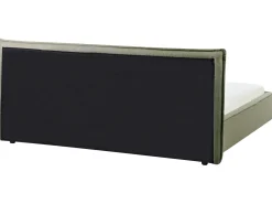 Outlet Len syntetyczny LESTRE 180 x 200 cm Zielony Łóżka Tapicerowane|Łóżka Podwójne