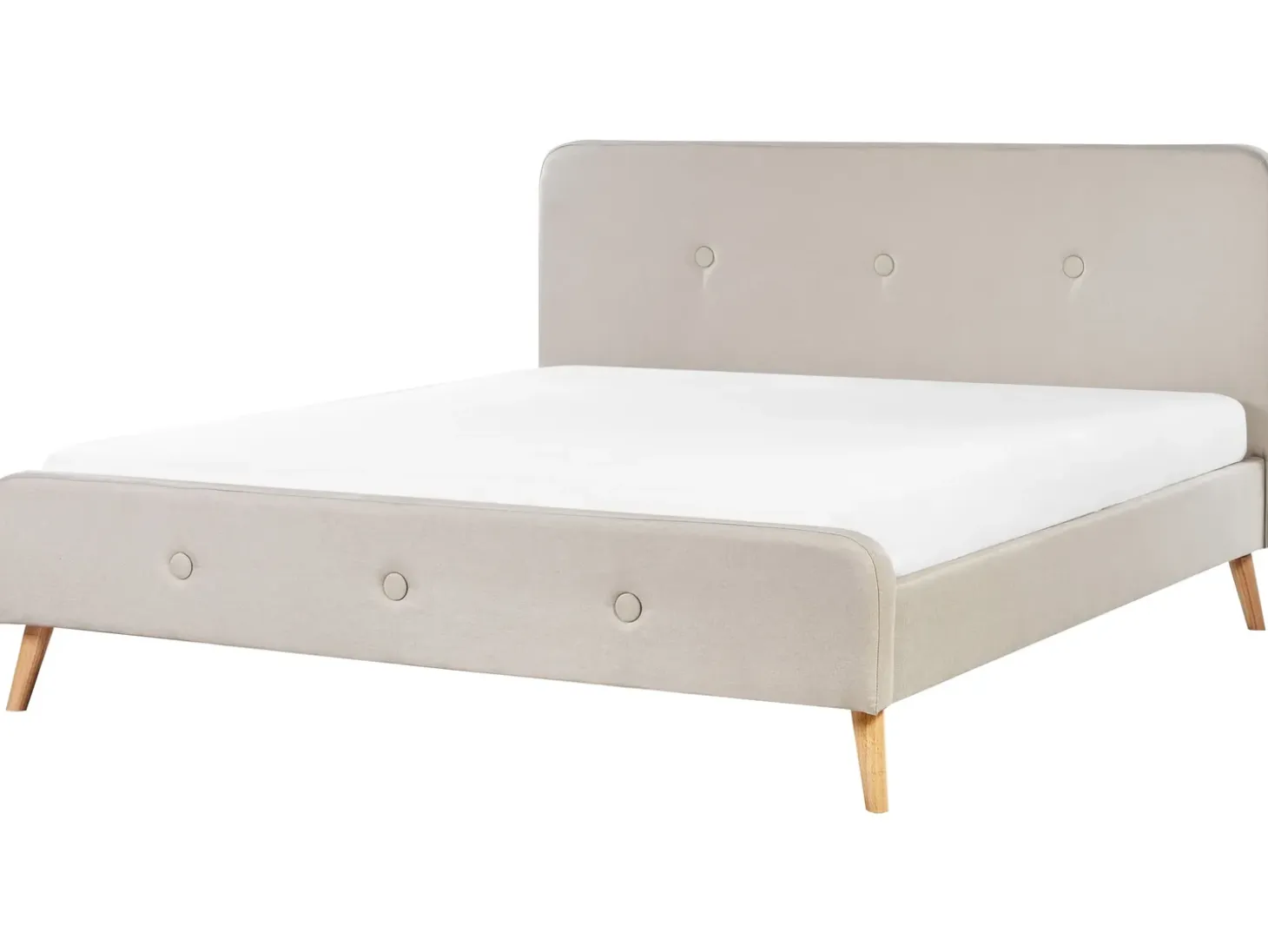 Discount Len syntetyczny RENNES 180 x 200 cm Jasnobeżowy Łóżka Tapicerowane|Łóżka Podwójne