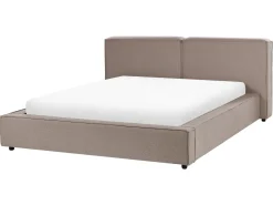 Outlet LINARDS 160 x 200 cm Beżowoszary Łóżka Tapicerowane|Łóżka Podwójne