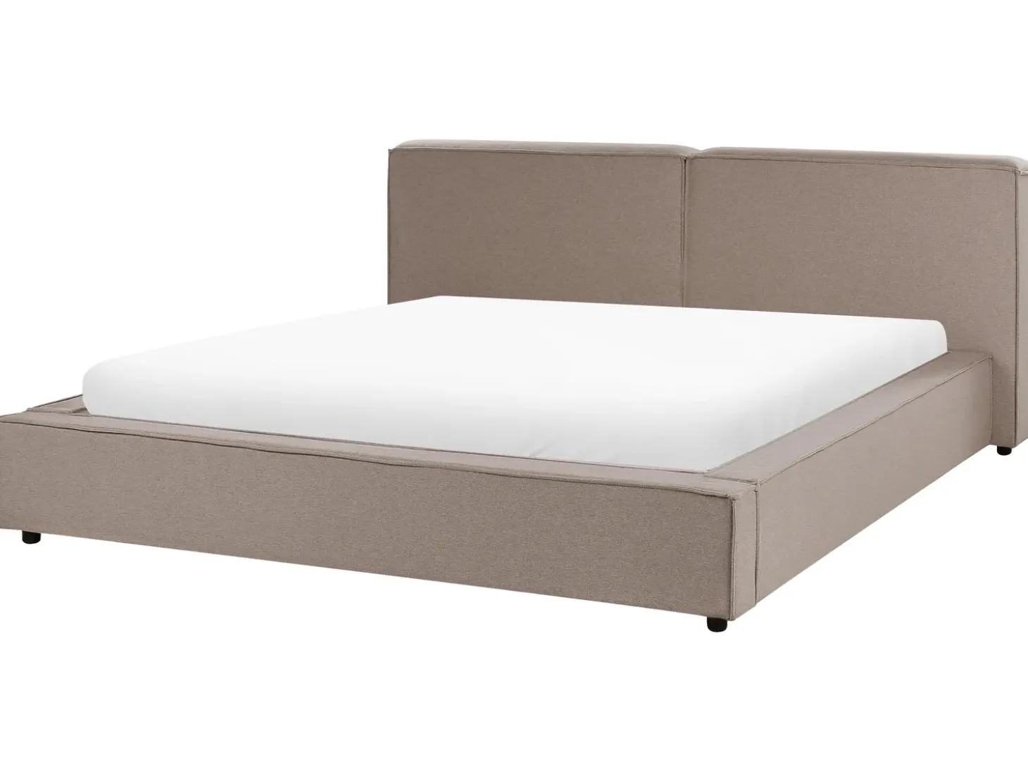 Outlet LINARDS 180 x 200 cm Beżowoszary Łóżka Tapicerowane|Łóżka Podwójne