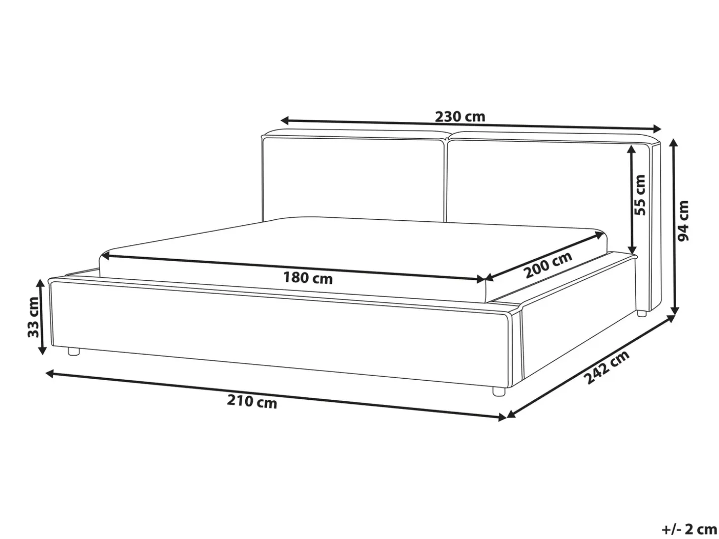 Outlet LINARDS 180 x 200 cm Oliwkowy Łóżka Tapicerowane|Łóżka Podwójne