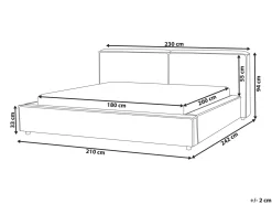 Clearance LINARDS 180 x 200 cm Złamana biel Łóżka Tapicerowane|Łóżka Podwójne