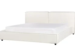 Clearance LINARDS 180 x 200 cm Złamana biel Łóżka Tapicerowane|Łóżka Podwójne