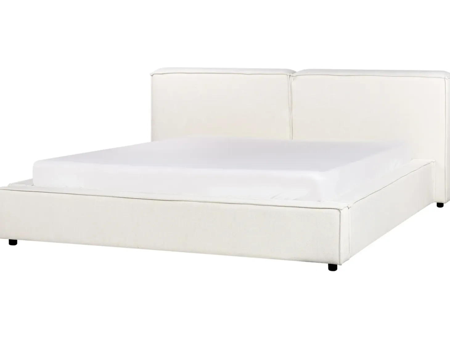 Clearance LINARDS 180 x 200 cm Złamana biel Łóżka Tapicerowane|Łóżka Podwójne