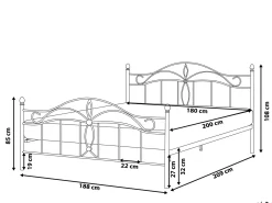 New Łóżko Metal ANTLIA 180 x 200 cm Łóżka Metalowe|Łóżka Podwójne