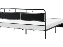 New Łóżko Metal BREUILLET 180 x 200 cm Czarny Łóżka Metalowe|Łóżka Tapicerowane