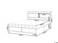 New Łóżko Metal BREUILLET 180 x 200 cm Czarny Łóżka Metalowe|Łóżka Tapicerowane