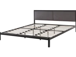 New Łóżko Metal CLAMART 180 x 200 cm Szary Łóżka Metalowe|Łóżka Podwójne