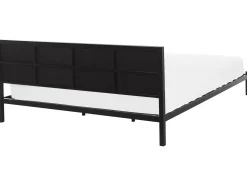 New Łóżko Metal CLAMART 180 x 200 cm Szary Łóżka Metalowe|Łóżka Podwójne