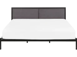 New Łóżko Metal CLAMART 180 x 200 cm Szary Łóżka Metalowe|Łóżka Podwójne